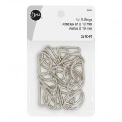 Dritz 3/4" D-Rings, Nickel, 24 Pc