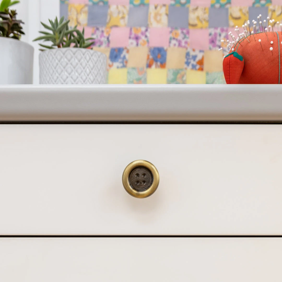 Dritz Brass Button Knob Hooks & Knobs 12 Dritz Brass Button Knob Hooks & Knobs