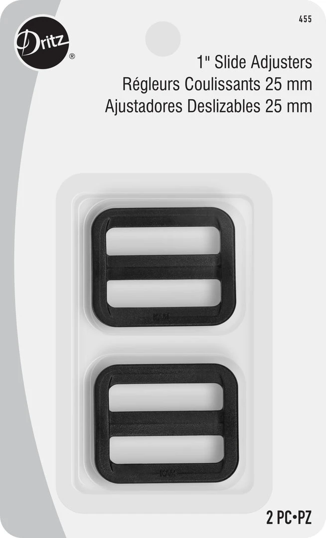 Dritz 1" Slide Adjusters, Black, 2 Pc Buckles 3 Dritz 1" Slide Adjusters, Black, 2 Pc Buckles