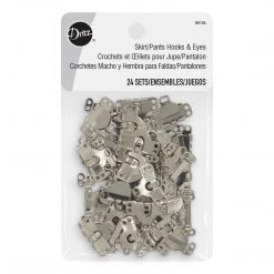 Dritz Skirt/Pants Hooks & Eyes, 24 Sets, Nickel