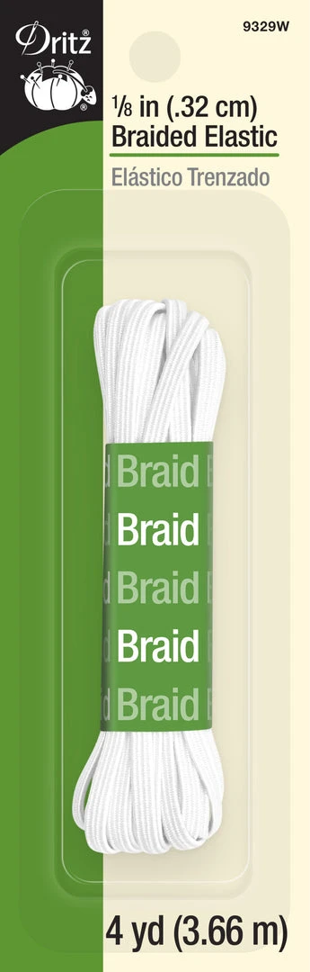 Dritz 1/8" White Braided Elastic, 4 Yd 3 Dritz 1/8" White Braided Elastic, 4 Yd