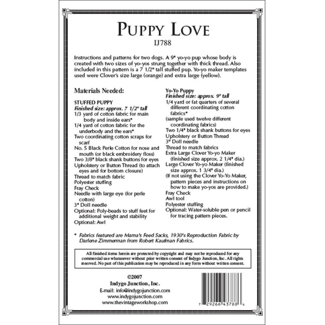 Indygo Junction Crafts & Toys Puppy Love Yo-Yo Dog Pattern 4 Indygo Junction Crafts & Toys Puppy Love Yo-Yo Dog Pattern