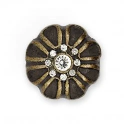 Dritz Outlet Cast Iron Rhinestone Flower Knob, Bronze