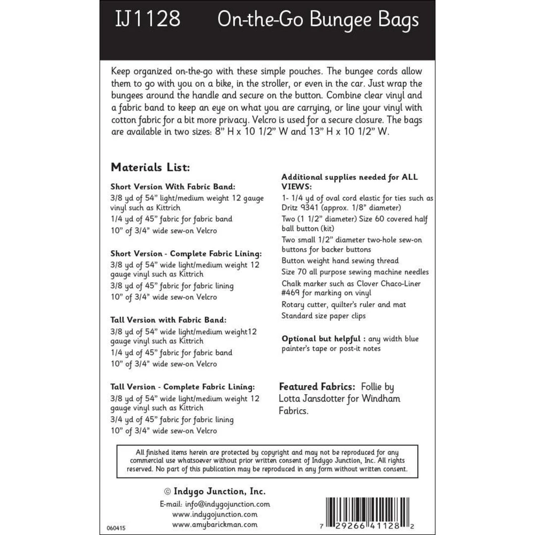Indygo Junction On-the-Go Bungee Bags Pattern, PDF Download Purses & Accessories 10 Indygo Junction On-the-Go Bungee Bags Pattern, PDF Download Purses & Accessories