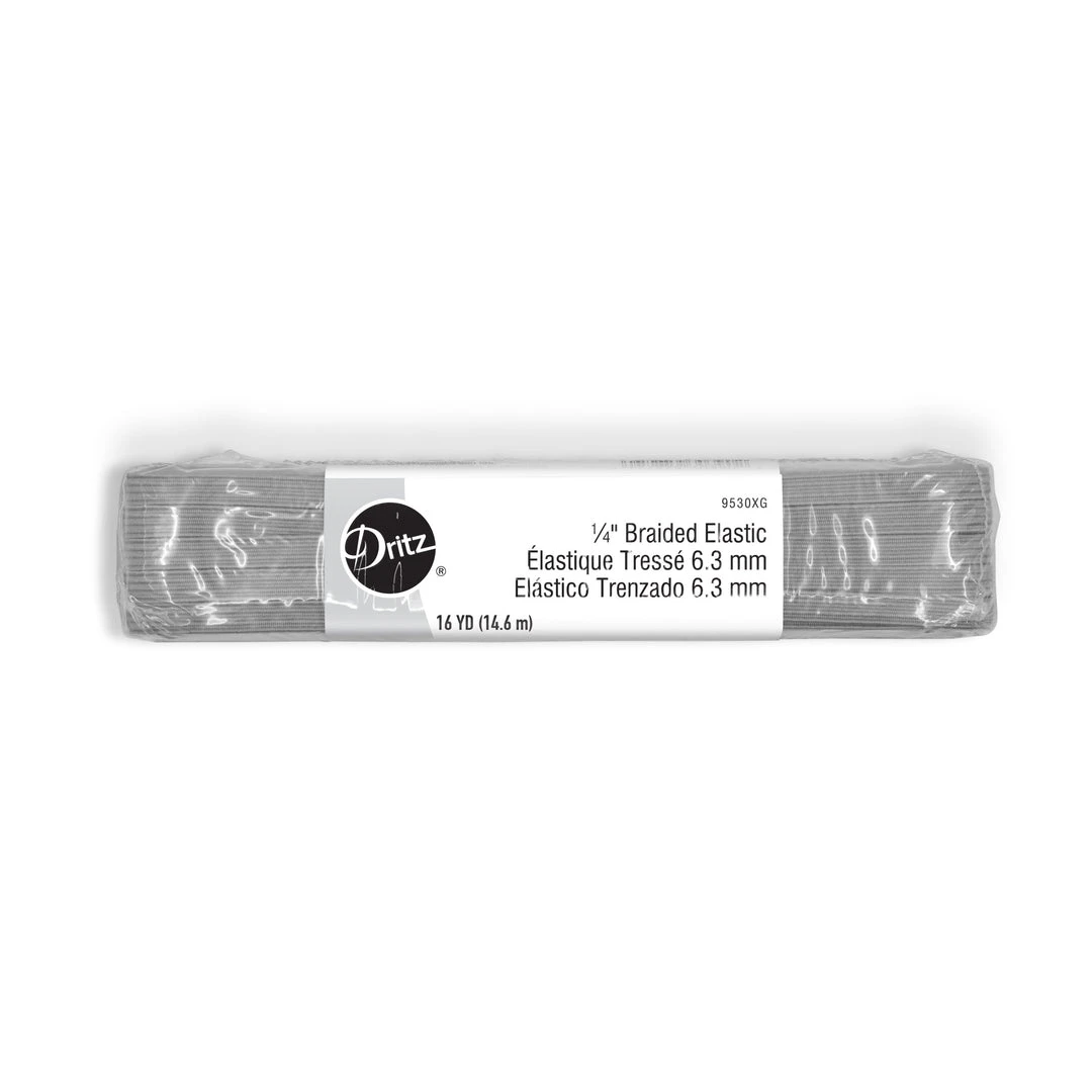 Dritz 1/4" Gray Braided Elastic, 16 Yd 6 Dritz 1/4" Gray Braided Elastic, 16 Yd