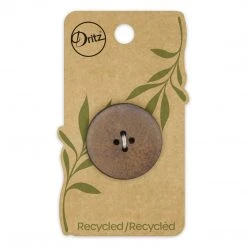 Dritz Buttons & Cover Buttons Recycled Leather Round Button, 30mm, Brown