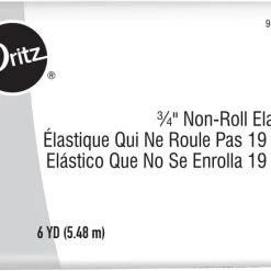 Dritz Elastics 3/4" Non-Roll Elastic, Gray, 6 Yd