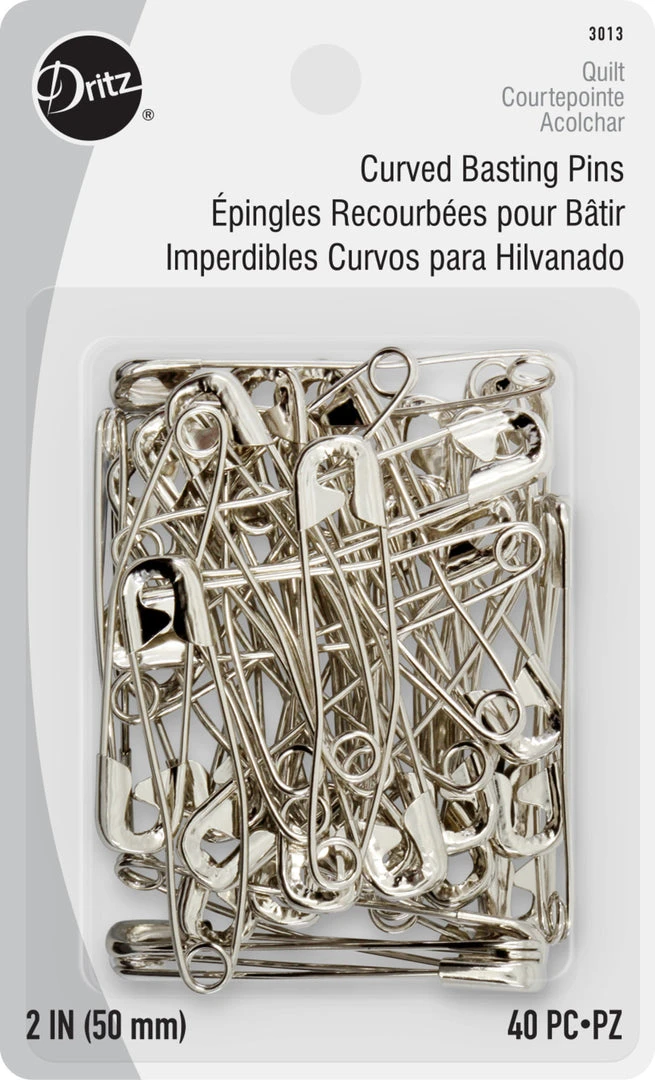 Dritz 2" Curved Basting Pins, Nickel, 40 Pc Pins, Needles & Tacks 3 Dritz 2" Curved Basting Pins, Nickel, 40 Pc Pins, Needles & Tacks