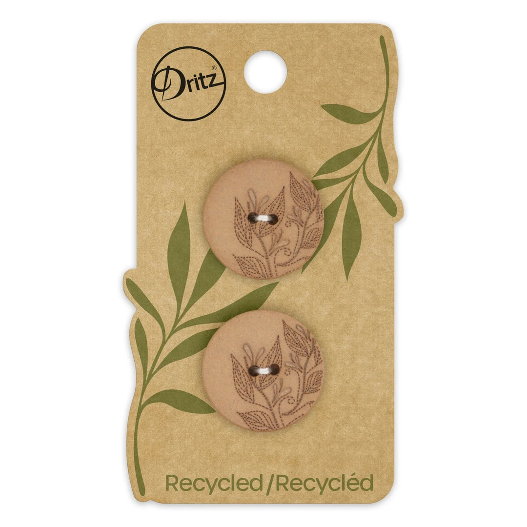 Dritz Buttons & Cover Buttons Recycled Hemp Round Floral Button, 23mm, 2 Pc 24 Dritz Buttons & Cover Buttons Recycled Hemp Round Floral Button, 23mm, 2 Pc
