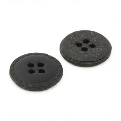 Dritz Buttons & Cover Buttons Recycled Leather Round Button, 18mm, Black, 2 Pc