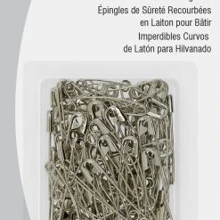 Dritz 1-1/2" Curved Basting Pins, Nickel, 75 Pc