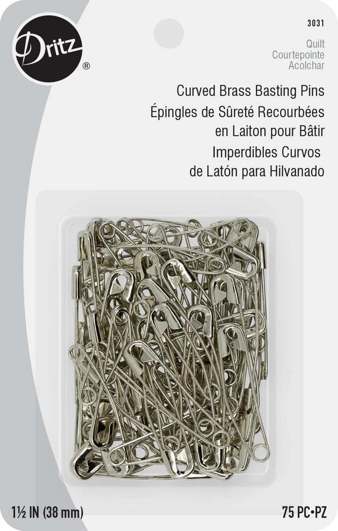 Dritz 1-1/2" Curved Basting Pins, Nickel, 75 Pc 3 Dritz 1-1/2" Curved Basting Pins, Nickel, 75 Pc