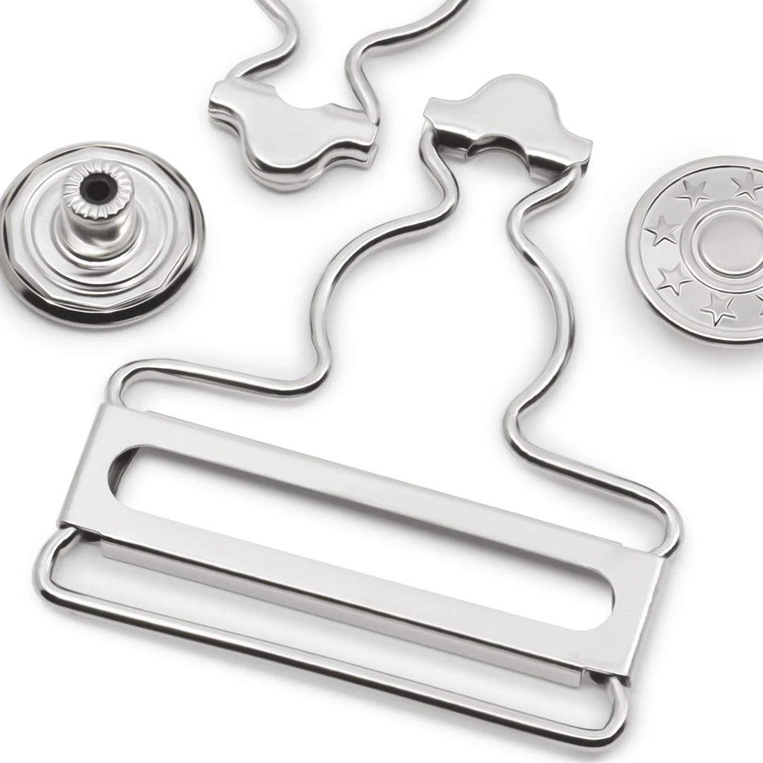 Dritz 1-3/4" Overall Buckles With No-Sew Buttons, Nickel, 2 Pc 4 Dritz 1-3/4" Overall Buckles With No-Sew Buttons, Nickel, 2 Pc