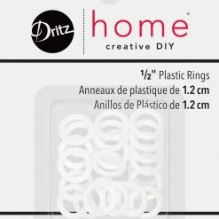 Dritz Curtain Grommets & Rings 1/2" Plastic Rings, 24 Pc