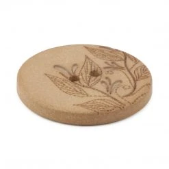 Dritz Recycled Hemp Round Floral Button, 28mm