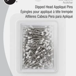 Dritz 3/4" Dipped Head Applique Pins, White, 150 Pc Pins, Needles & Tacks