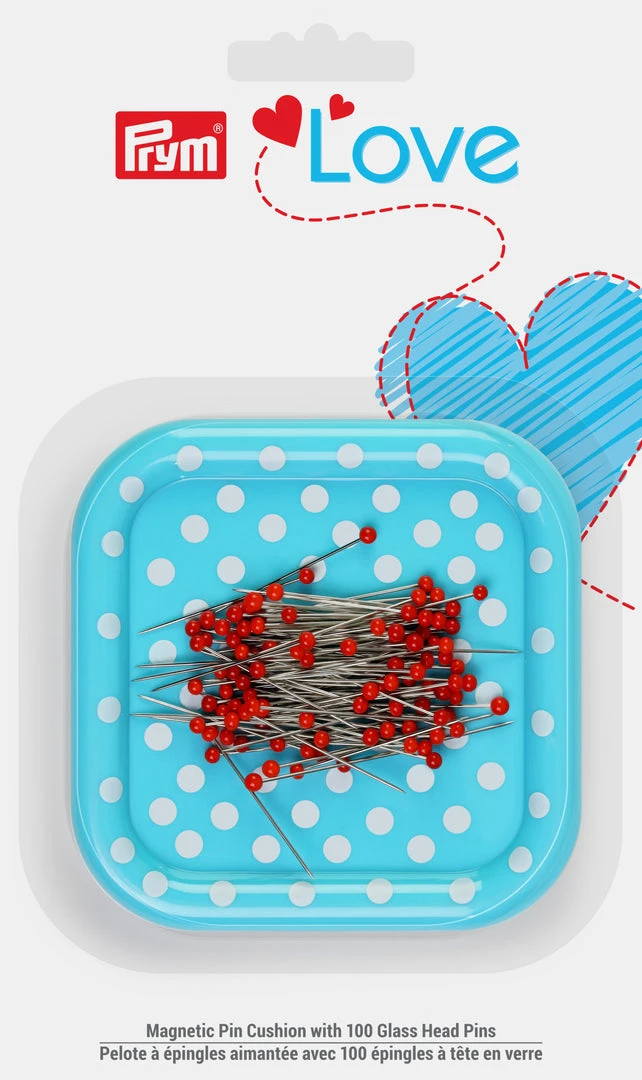 Prym Magnetic Pin Cushion With 100 Glass Head Pins 3 Prym Magnetic Pin Cushion With 100 Glass Head Pins