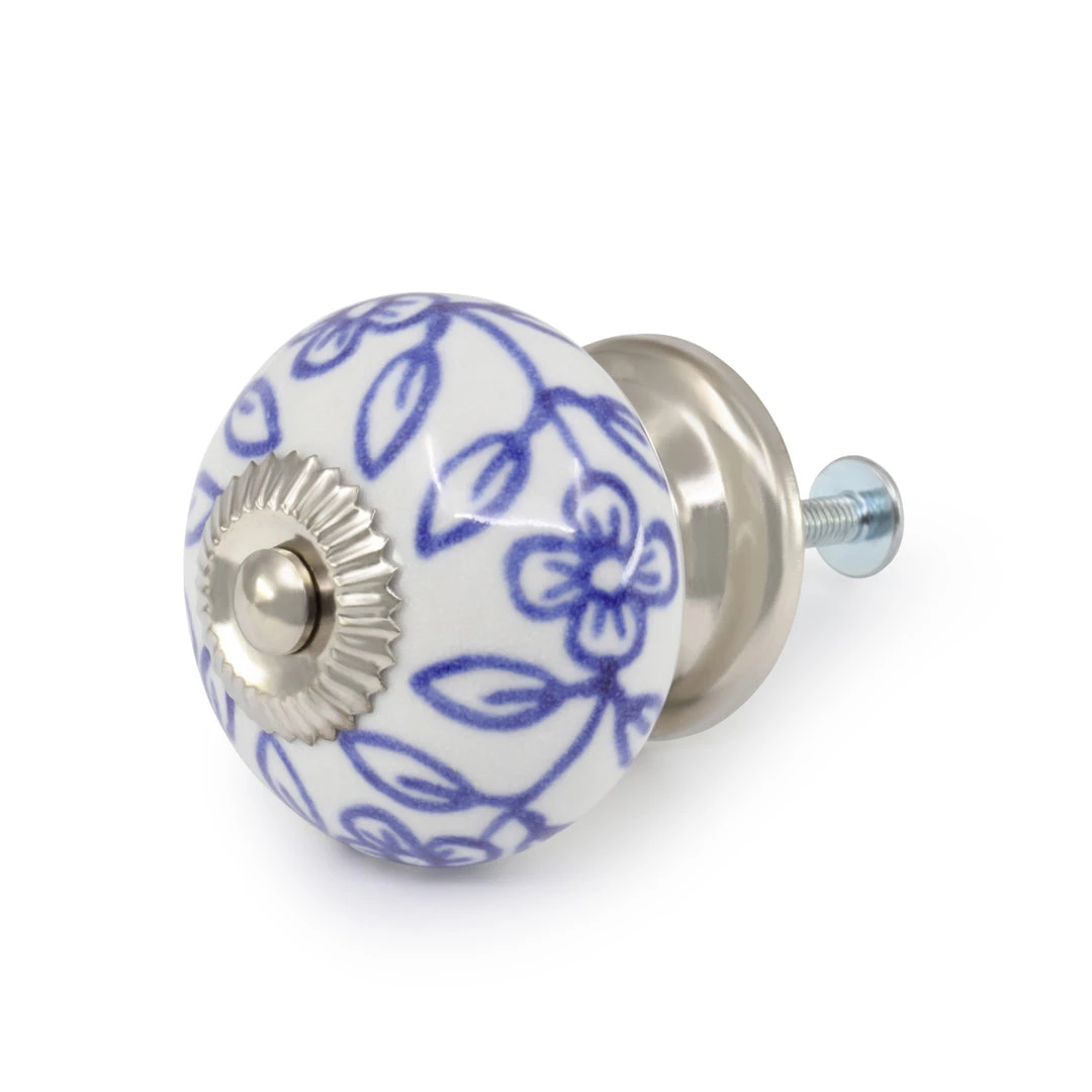 Dritz Ceramic Delft Ball Knob, Blue & White Hooks & Knobs 6 Dritz Ceramic Delft Ball Knob, Blue & White Hooks & Knobs