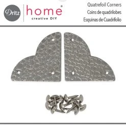 Dritz Textured Quatrefoil Corners, Small, 4pc Campaign Hardware