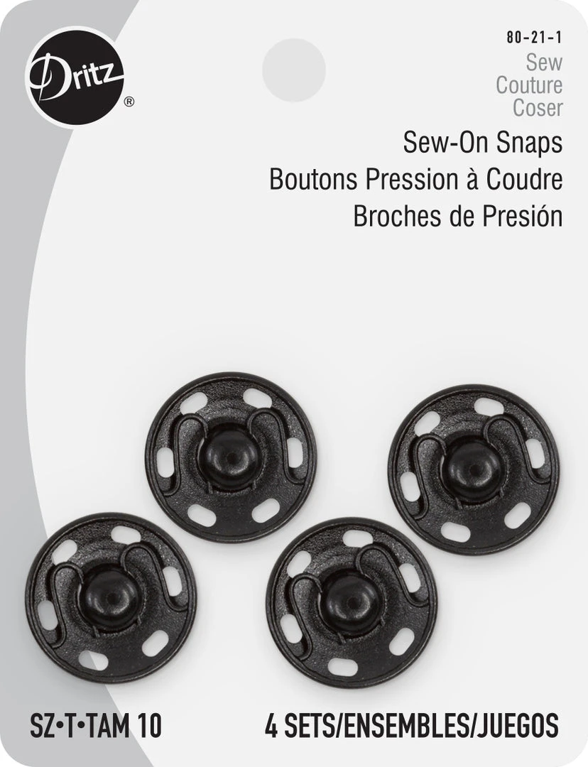 Dritz Sew-On Snaps, 4 Sets, Size 10 8 Dritz Sew-On Snaps, 4 Sets, Size 10