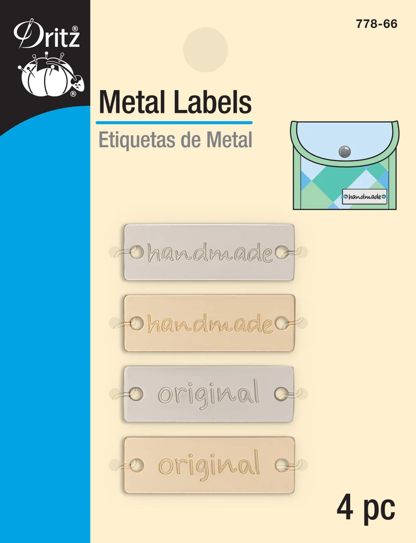 Dritz Metal Labels, Assorted, 4 Pc Lettering & Embellishments 3 Dritz Metal Labels, Assorted, 4 Pc Lettering & Embellishments