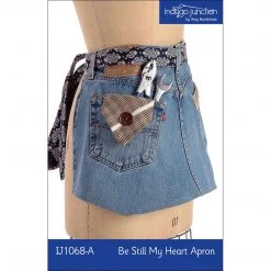 Indygo Junction Be Still My Heart Recycled Denim Jean Apron Pattern, PDF Download