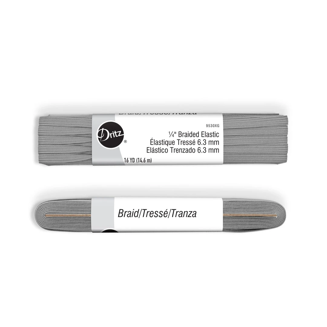 Dritz 1/4" Gray Braided Elastic, 16 Yd 7 Dritz 1/4" Gray Braided Elastic, 16 Yd