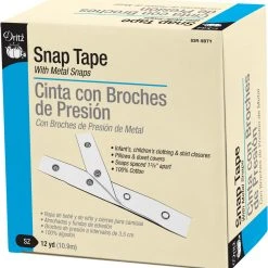 Dritz Snap Tape With Metal Snaps, White, 12 Yd