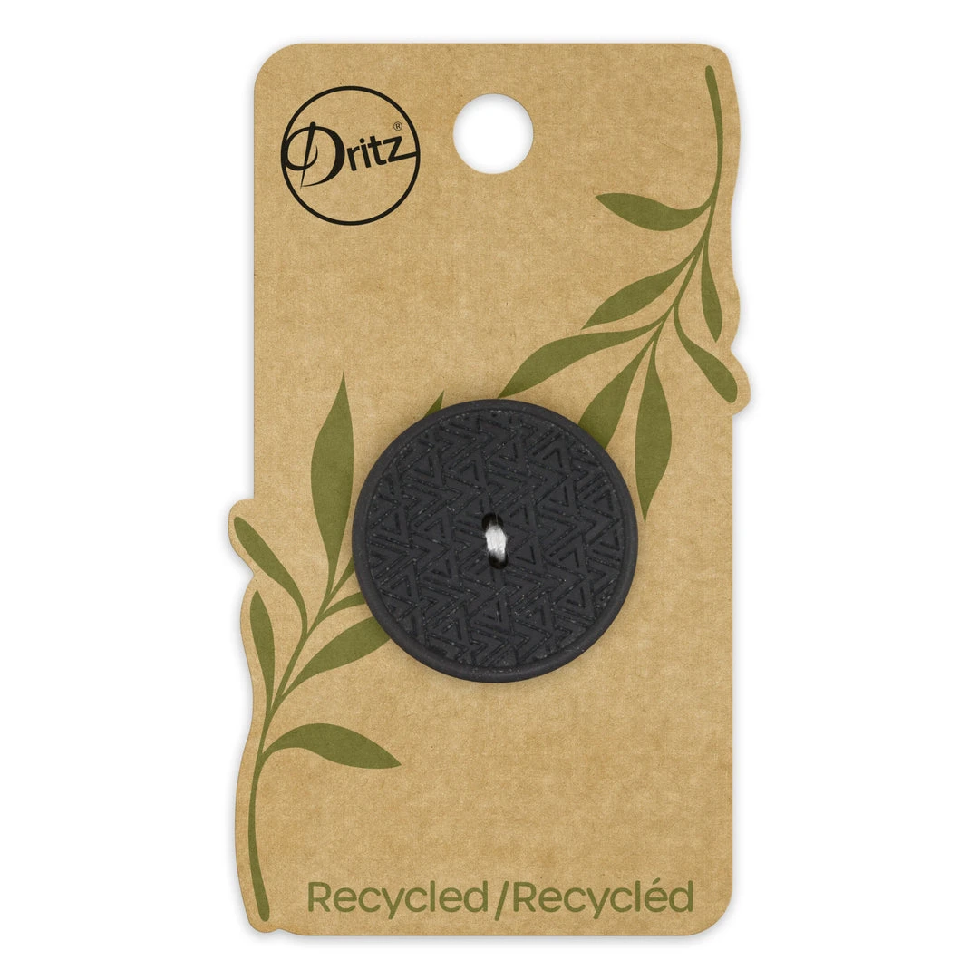 Dritz Recycled Hemp Geometric Round Button, 28mm 3 Dritz Recycled Hemp Geometric Round Button, 28mm