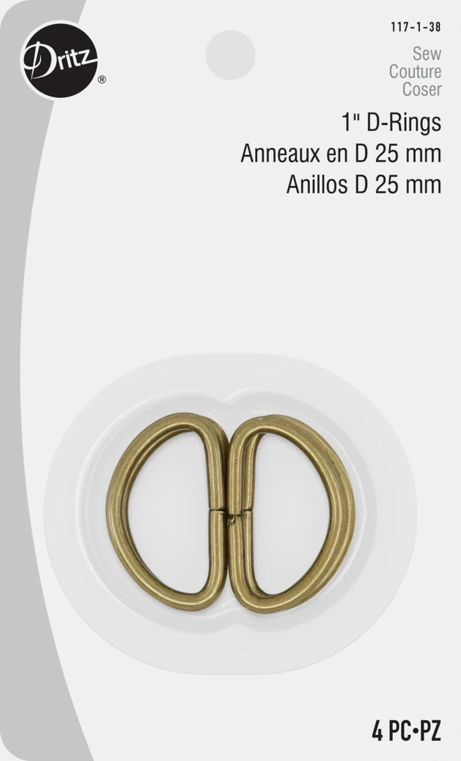 Dritz 1" D-Rings, 4 Pc 3 Dritz 1" D-Rings, 4 Pc