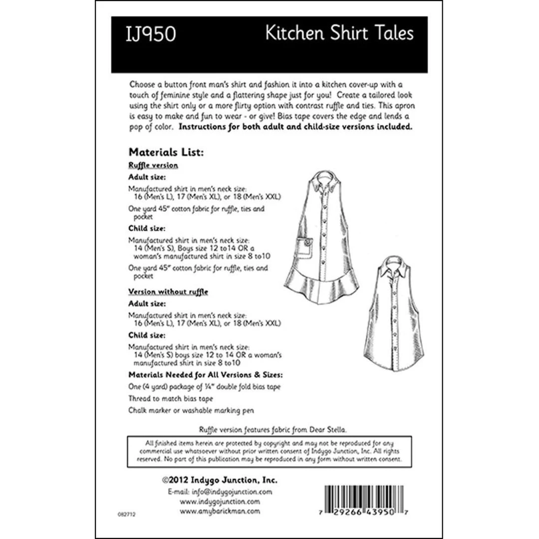Indygo Junction Kitchen Shirt Tales Recycled Apron Pattern 11 Indygo Junction Kitchen Shirt Tales Recycled Apron Pattern