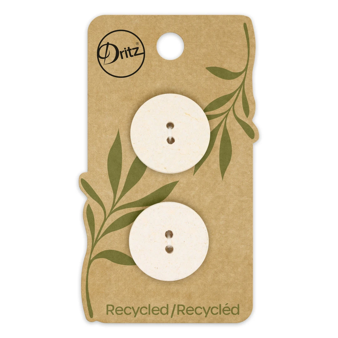 Dritz Recycled Cotton Round Button, 23mm, 2 Pc 31 Dritz Recycled Cotton Round Button, 23mm, 2 Pc