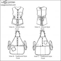 Indygo Junction Upcycled Shirt Apron & Smock Pattern, PDF Download