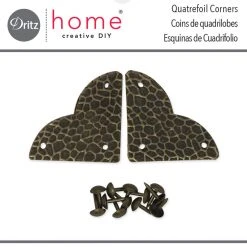 Dritz Textured Quatrefoil Corners, Small, 4pc Campaign Hardware