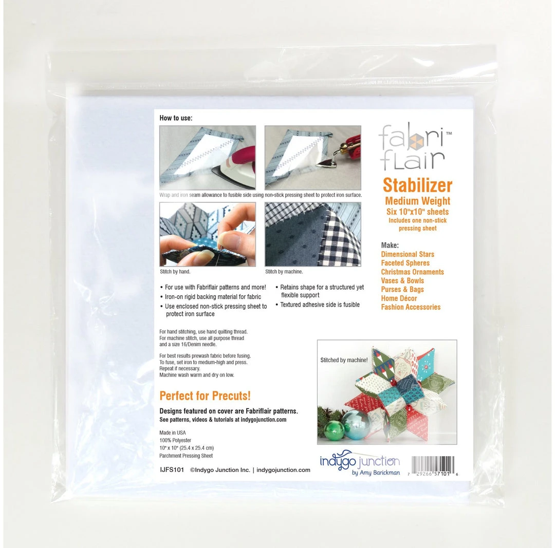 Indygo Junction Crafts & Toys Fabriflair Stabilizer 6 Pack Of 10" Squares 4 Indygo Junction Crafts & Toys Fabriflair Stabilizer 6 Pack Of 10" Squares