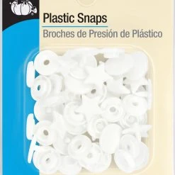 Dritz Plastic Color Star Snaps, 12 Sets, White