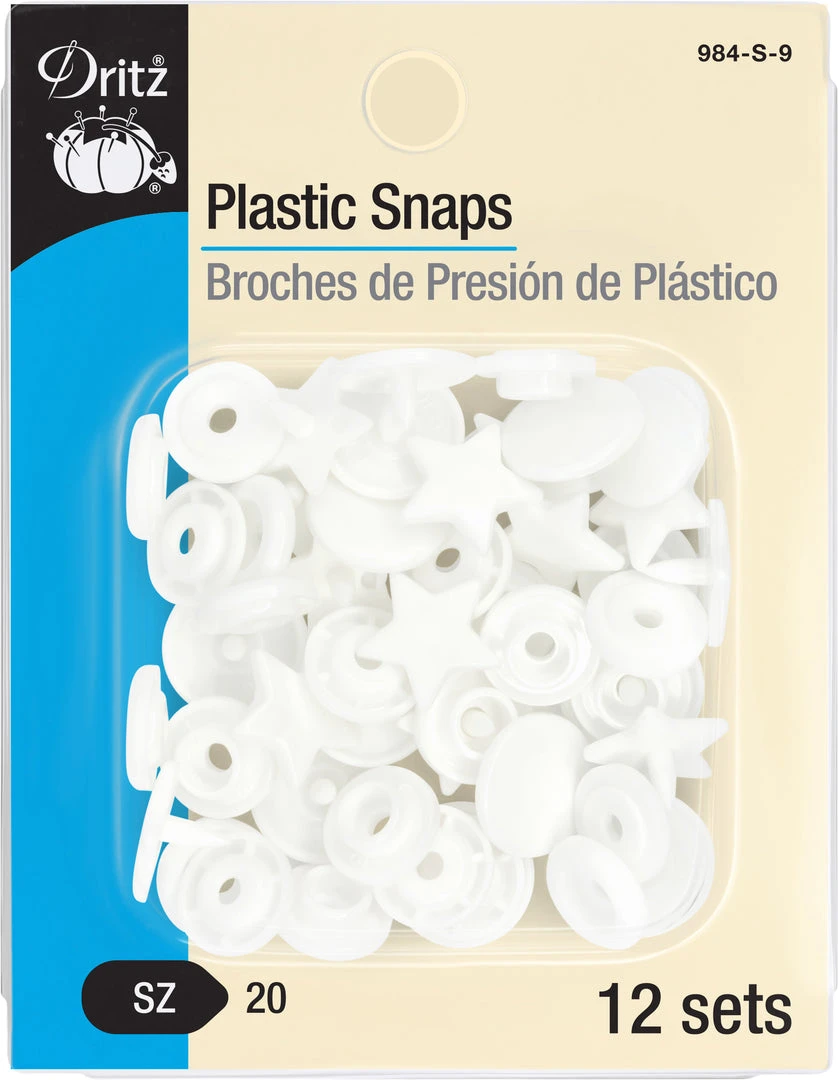 Dritz Plastic Color Star Snaps, 12 Sets, White 3 Dritz Plastic Color Star Snaps, 12 Sets, White