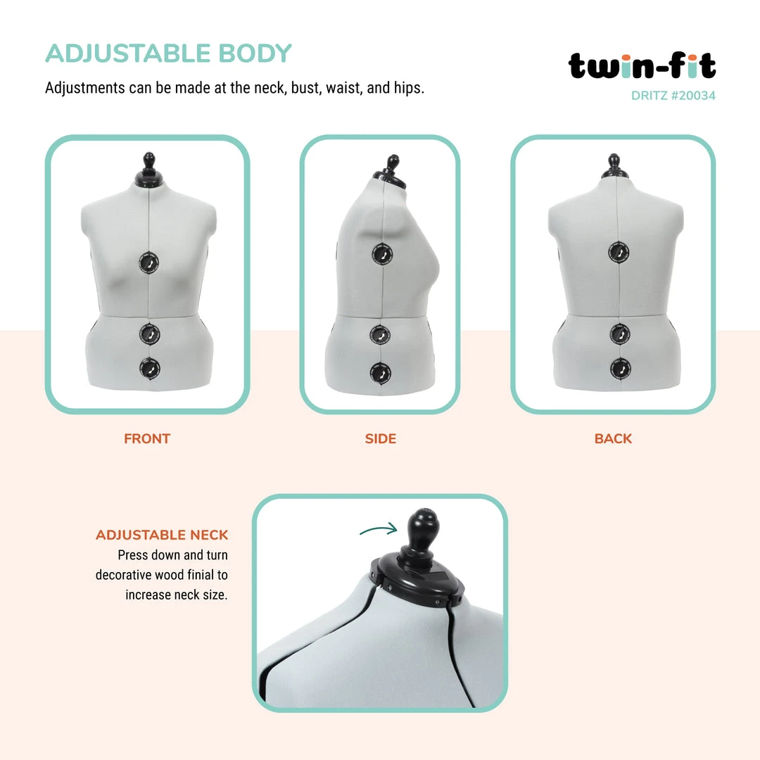 Dritz Twin-Fit Adjustable Dress Form Dress Forms 7 Dritz Twin-Fit Adjustable Dress Form Dress Forms