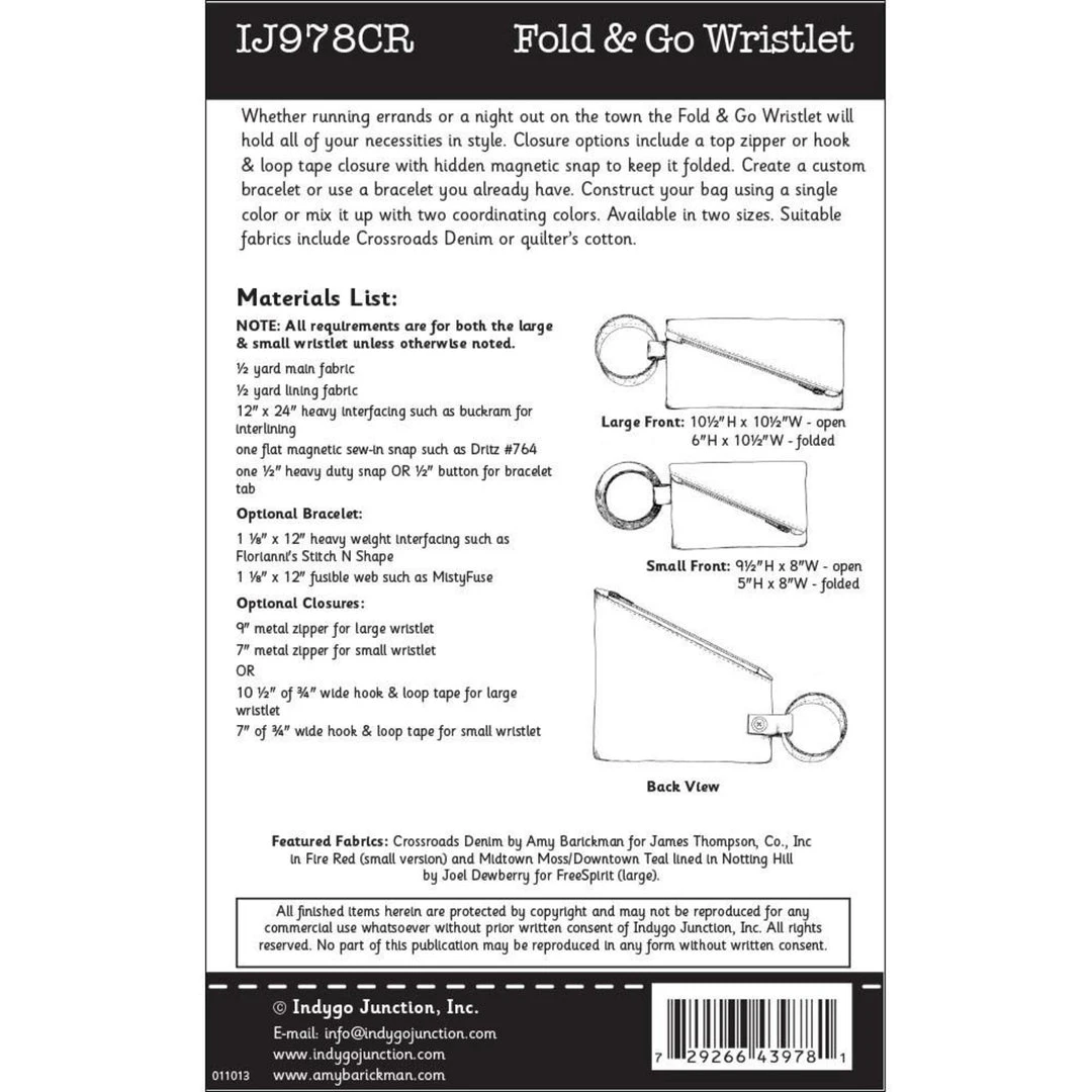 Indygo Junction Fold & Go Wristlet Pattern, PDF Download 5 Indygo Junction Fold & Go Wristlet Pattern, PDF Download