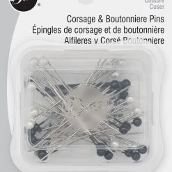Dritz Pins & Accessories 2" Corsage And Boutonniere Pins, Black & White, 40 Pc
