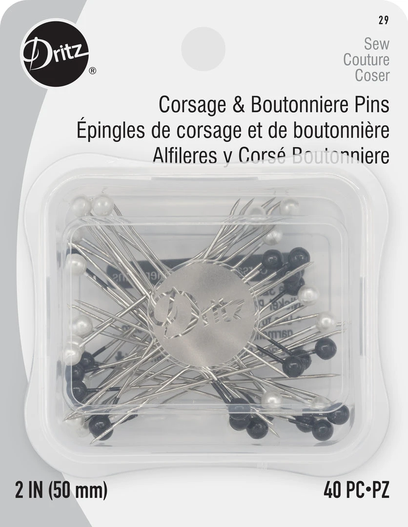 Dritz Pins & Accessories 2" Corsage And Boutonniere Pins, Black & White, 40 Pc 3 Dritz Pins & Accessories 2" Corsage And Boutonniere Pins, Black & White, 40 Pc