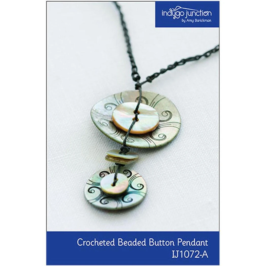 Indygo Junction Crocheted Beaded Button Necklace Pattern, PDF Download Purses & Accessories 3 Indygo Junction Crocheted Beaded Button Necklace Pattern, PDF Download Purses & Accessories