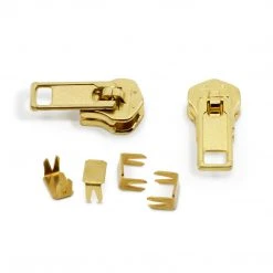 Dritz Zipper Slides & Stops, Brass, 12 Pc
