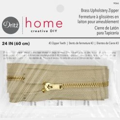Dritz Zippers Brass Upholstery Zipper, Beige