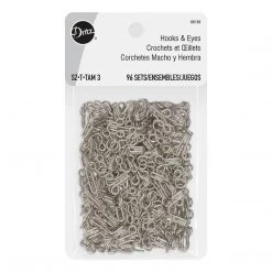 Dritz Hooks & Eyes, 96 Sets, Nickel Bulk Notions