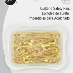 Dritz Pins & Accessories 1-1/2" Quilters Brass Safety Pins, Brass, 35 Pc