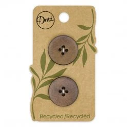 Dritz Recycled Leather Round Button, 23mm, Brown, 2 Pc Buttons & Cover Buttons