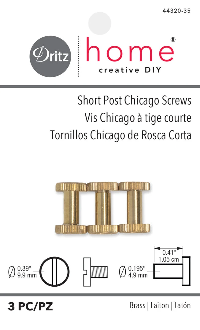 Dritz Short Post Chicago Screws, 3 Pc 3 Dritz Short Post Chicago Screws, 3 Pc