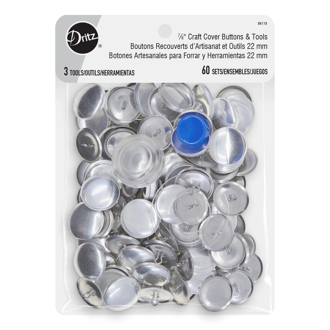 Dritz Bulk Notions 7∕8" Craft Cover Buttons & Tools, 60 Sets 3 Dritz Bulk Notions 7∕8" Craft Cover Buttons & Tools, 60 Sets