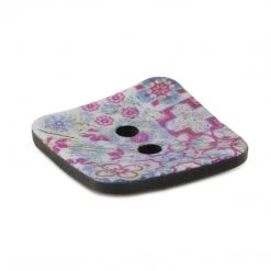 Dritz Sustainable Coconut Square Button, 35mm, Multicolor Print Buttons & Cover Buttons